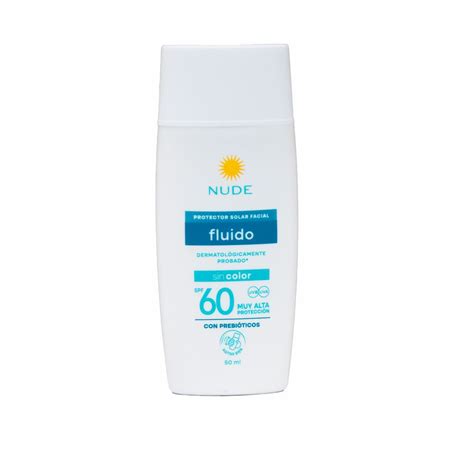 NUDE PROTECTOR SOLAR FACIAL 60SPF FLUIDO SIN COLOR X 50ML