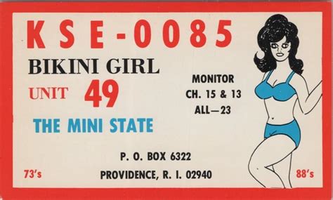 Vintage Cb Radio Qsl Postcard Bikini Comic S Providence Rhode Island Picclick Ca