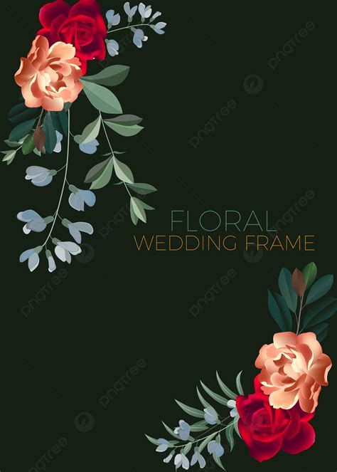 Floral Wedding Frame Background Design With Flower And Leaf Wallpaper Image For Free Download ...