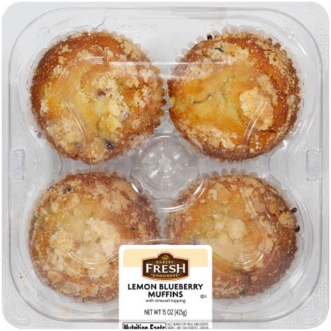 Bakery Fresh Goodness Lemon Blueberry Muffins 4 Ct 15 Oz Fred Meyer