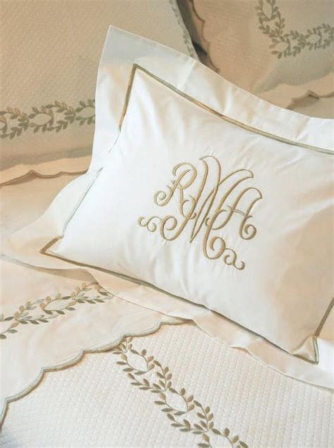 Camilla Custom Embroidered Bed Linens By Hamburg House Monogram