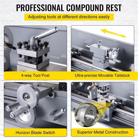 Vevor Metal Lathe X Mini Lathe Machine Rpm Variable Speed