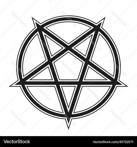 Pentagram - black and white Royalty Free Vector Image