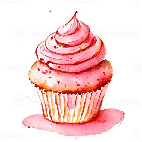 Watercolor Hand Drawn Cupcake 27146871 Png