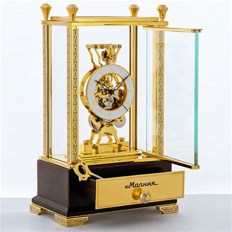 Squelette Horloge De Table De Luxe Russe MOLNIJA Vente En Ligne