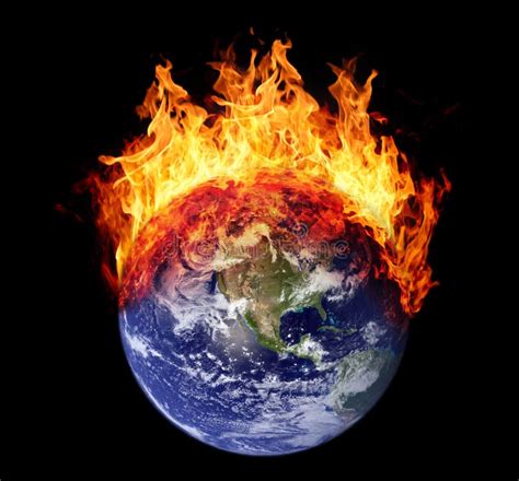 Burning Earth Globe West Hemisphere Stock Photo Image Of Burning