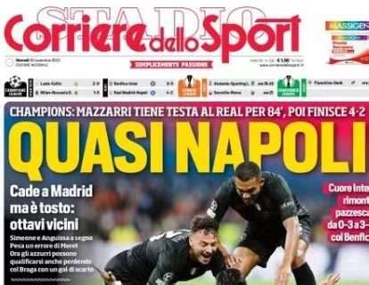 Prima Pagina Corriere Dello Sport Quasi Napoli