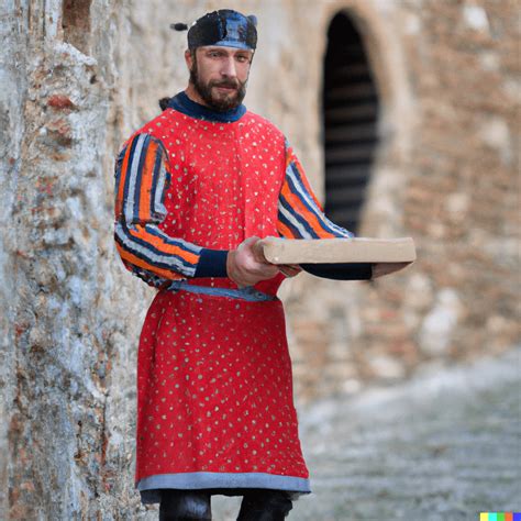 An Italian condottiere from 1400 delivering pizzas, today. Sigma 85mm f_1 : r/dalle2