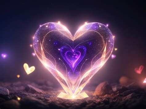 Premium Photo A Glowing Crystal In Heart Shape