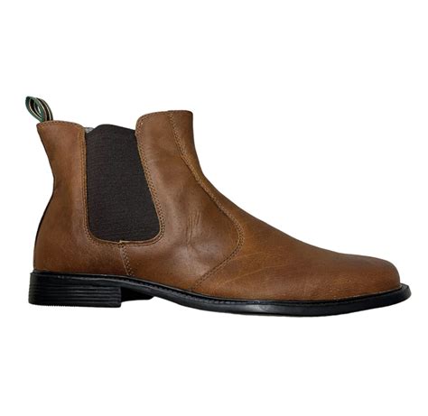 Mens Leather Slip On Dealer Boot Oily Tan Murray Excel