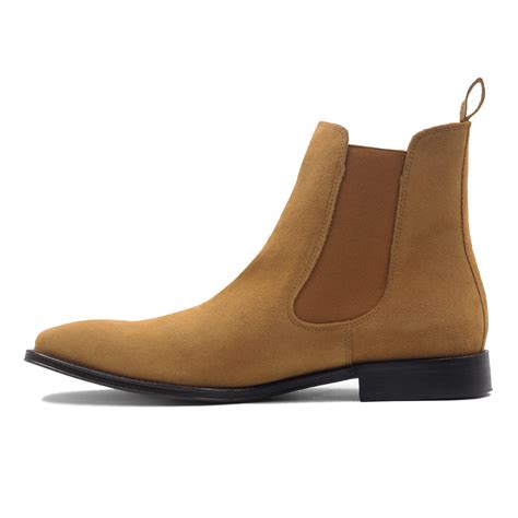 Chelsea Boots Homme Cuir Daim Camel Fabriqués Main Jules And Jenn