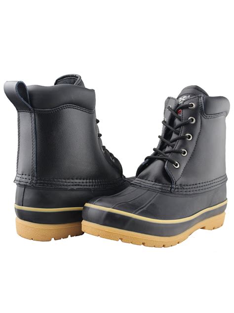 Tanleewa Men's Leather Snow Boots Waterproof Non Slip Insulated Winter Boots Shoe Size 11 ...