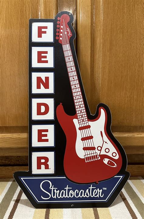 Fender Guitar Sign Stratocaster Metal Electric Pick Guard String Band