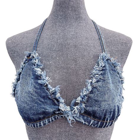 Sexy Lady Swimwear Denim Swimsuit Bikini Jean Beach Nightclub Bar Dancing Bikini EBay