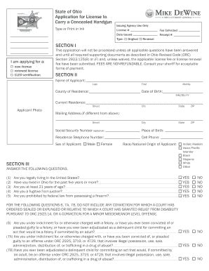 Ohio ccw application form - Fill Out and Sign Printable PDF Template | SignNow