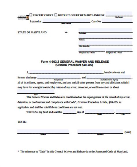 Free General Release Form Samples In Ms Word Pdf