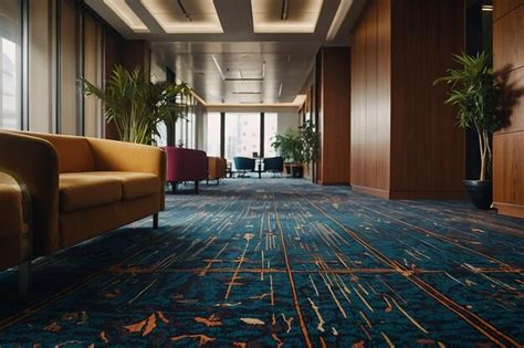 Office reception with a patterned carpet | Premium AI-generated image