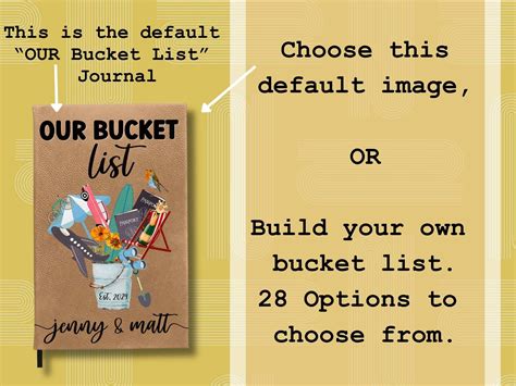 Personalized Bucket List Book Journal Notebook Custom Bucket List