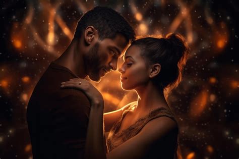 Premium Ai Image Portrait Of A Passionate Couple In Love Over Fire