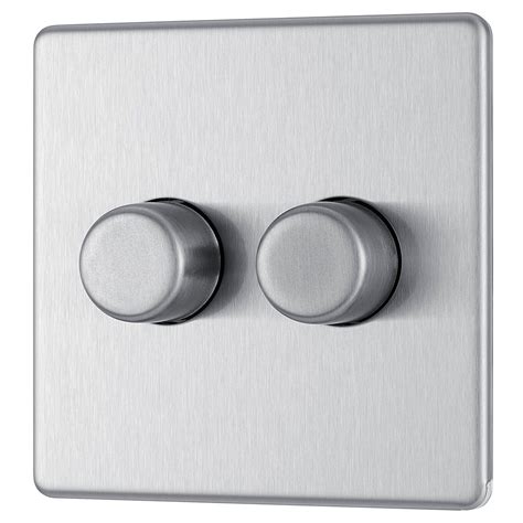 Bg Nexus Brushed Steel Screwless Flat Plate Switches Sockets Satin