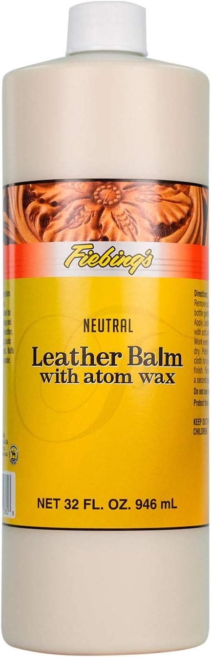 Fiebings Leather Balm With Atom Wax 32oz Wax Top Finish