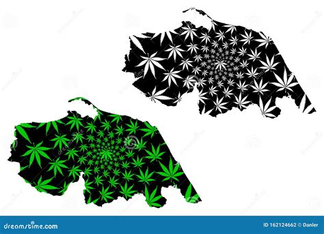 Pattani Province Kingdom of Thailand, Siam, Provinces of Thailand Map is Designed Cannabis Leaf ...