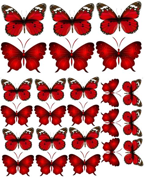 Mariposas Rojas Para Imprimir