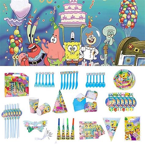 Nidezon Spongebob Party Supplies Set 100 Pieces Spongebob Birthday