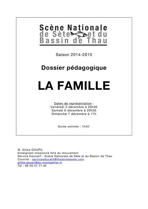 PDF Dossier pédagogique Spectacle La Famille DOKUMEN TIPS