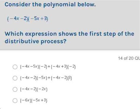 Solved Consider The Polynomial Below 4x 2 5x 3 Which Expression