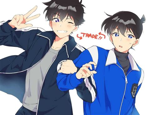 Ran And Shinichi Kudo Shinichi Kaito Kuroba Kaito Kid Gosho Aoyama