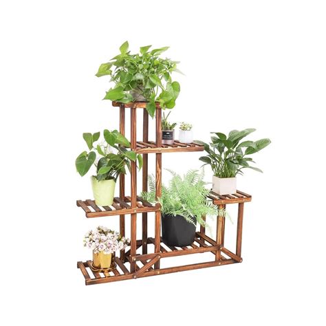 6 Tier Wooden Plant Stand Multi Tier Flower Stand Planter Etsy