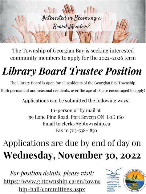 board recruitment poster | Georgian Bay Public Library