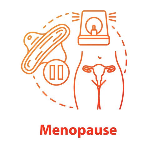 Menopause Red Gradient Concept Icon Climacteric Idea Thin Line