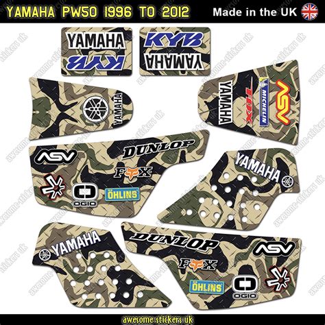 YAMAHA PW50 GRAPHICS DECALS STICKERS 1996 2012 E