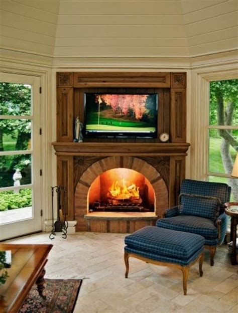 Electric Fireplace And Tv Brick Wall Amazing Living Room Design Ideas With Red Brick Surround