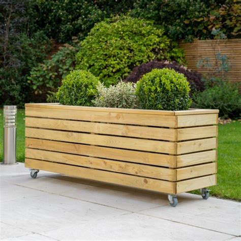 Hartwood Linear Planter With Wheels