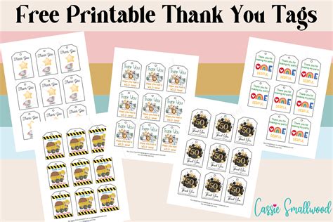 Insanely Cute Thank You Tags Free Printable Cassie Smallwood