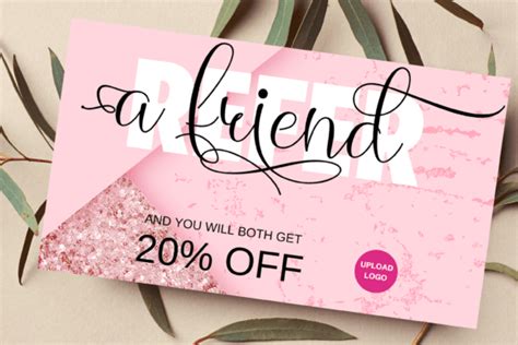 Rose Gold Glitter Loyalty Card Template Graphic By Andreea Eremia