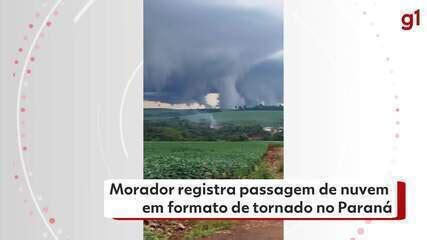 VÍDEO Morador registra passagem de nuvens em formato de funil no PR