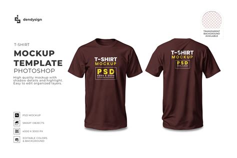 Tshirt Mockup Template Photoshop Gráfico por dendysignCreative Fabrica