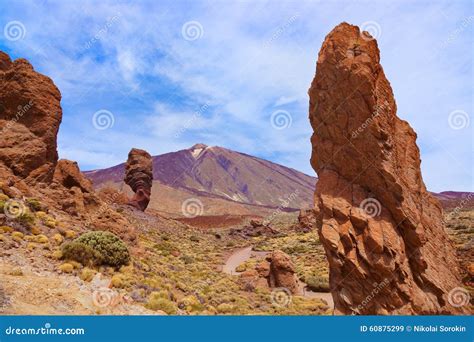 Finger Of God Rock At Volcano Teide In Tenerife Island Canary Stock