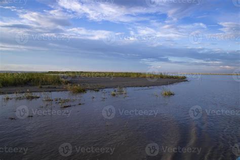 Beautiful Landscape View Of Padma River In Bangladesh Stock