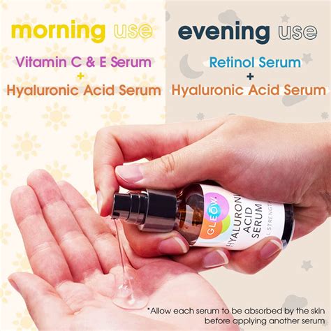 GLEOW Retinol Serum For Face Vitamin C Face Serum With Hyaluronic