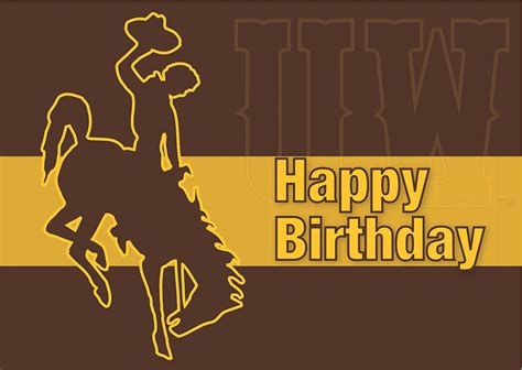 Happy Birthday Bucking Horse Uw Card University Store