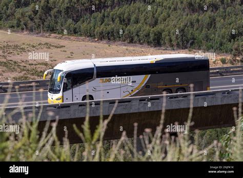 Paarl Western Cape South Africa 2023 Bus Travelling Along Hugos