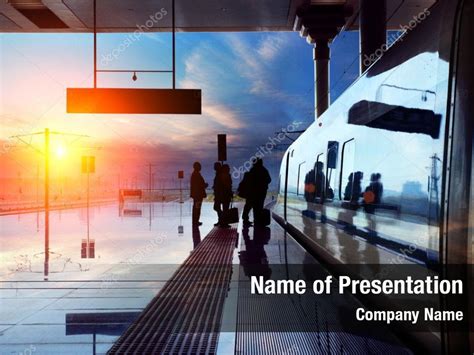 Railway Train Stop Station Powerpoint Template Railway Train Stop