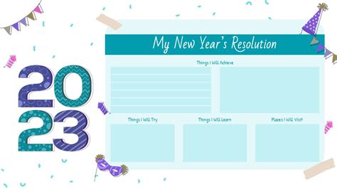 Free New Year Resolution Powerpoint Template New Year Goals