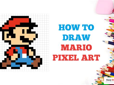 How to Draw Mario Pixel Art - Really Easy Drawing Tutorial