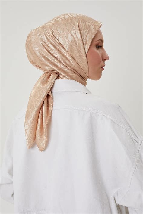Nude D Desen Parlak Jakar Eşarp Coco Scarfs